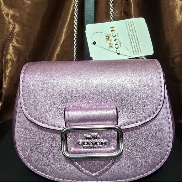 Coach NWT Metallic Purple Mini Bag - Picture 1 of 8